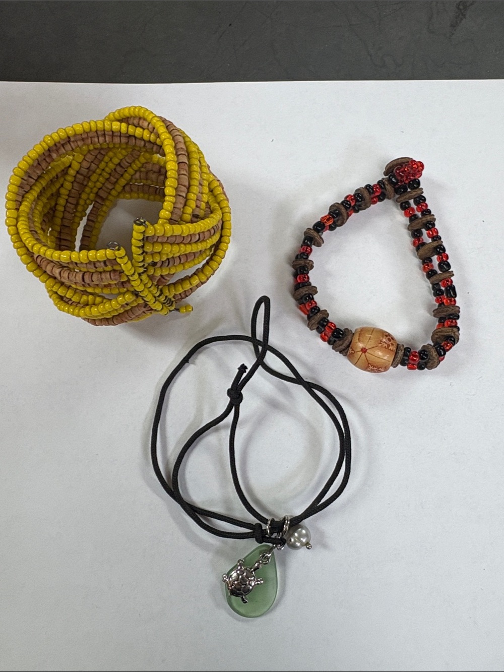 Handcrafted Yellow Beaded Wrap Bracelet and friends bundle